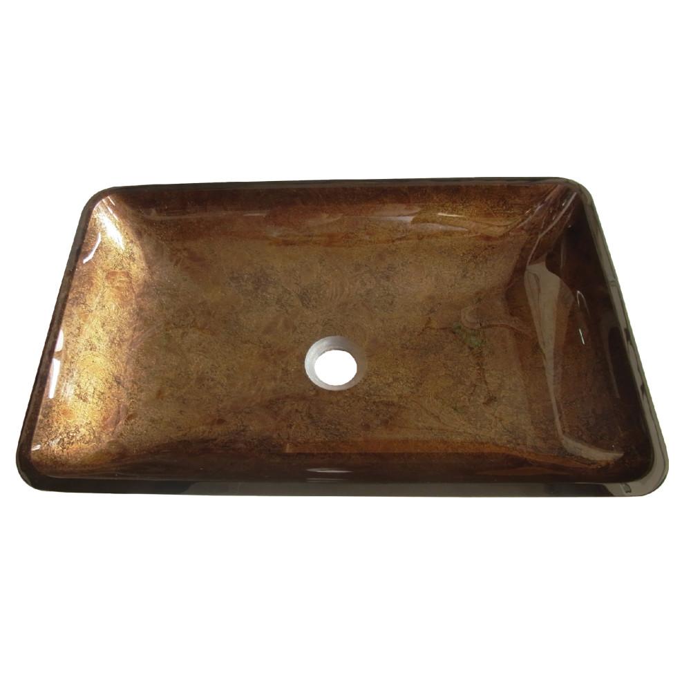 Fauceture EVR2214FB Roma Rectangular Antique Copper Glass Vessel Sink Bathroom Sink Kingston Brass Default Title 