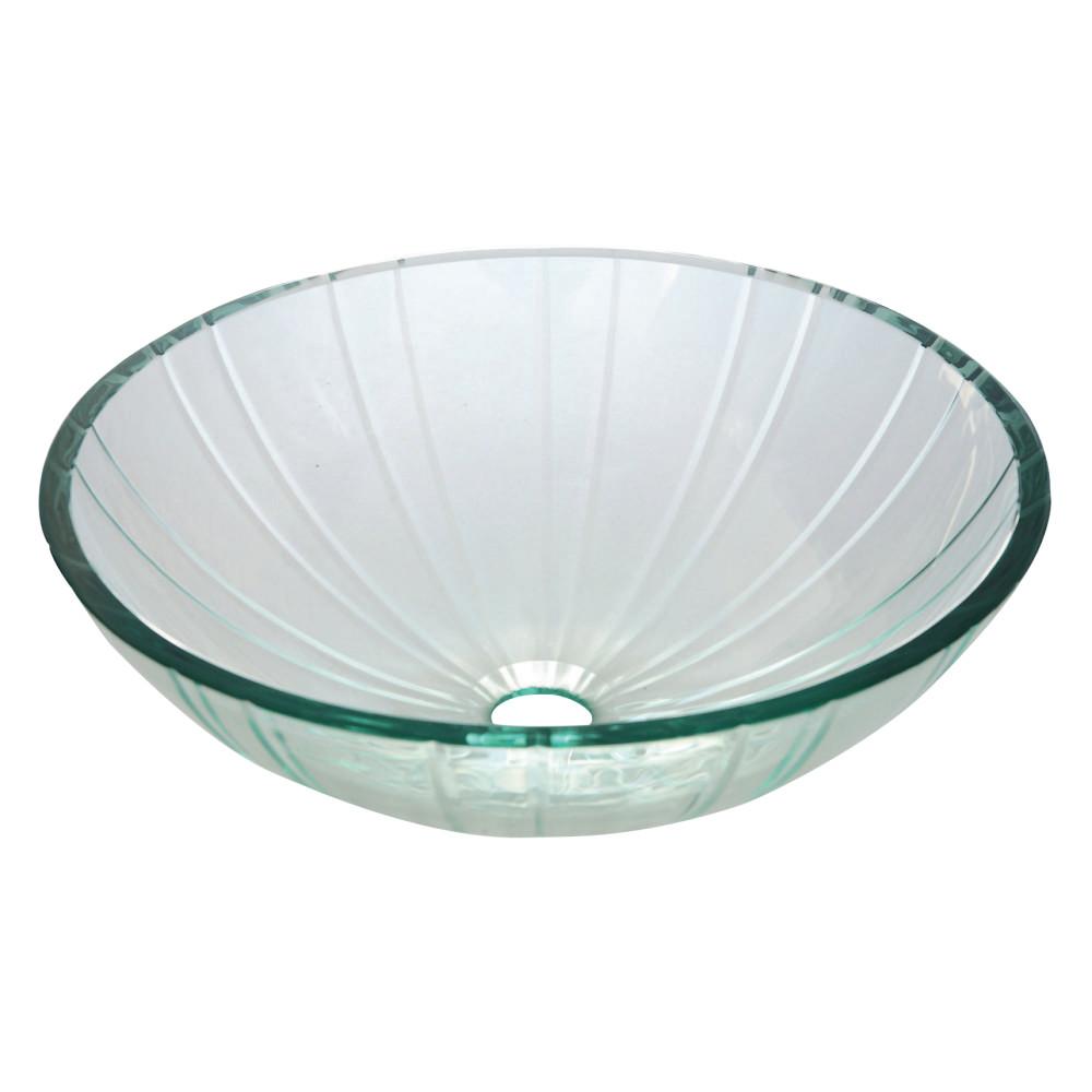Fauceture EVSCFC1 Constellation 1/2" Crystal Glacier Vessel Sink, Clear Bathroom Sink Kingston Brass Default Title 