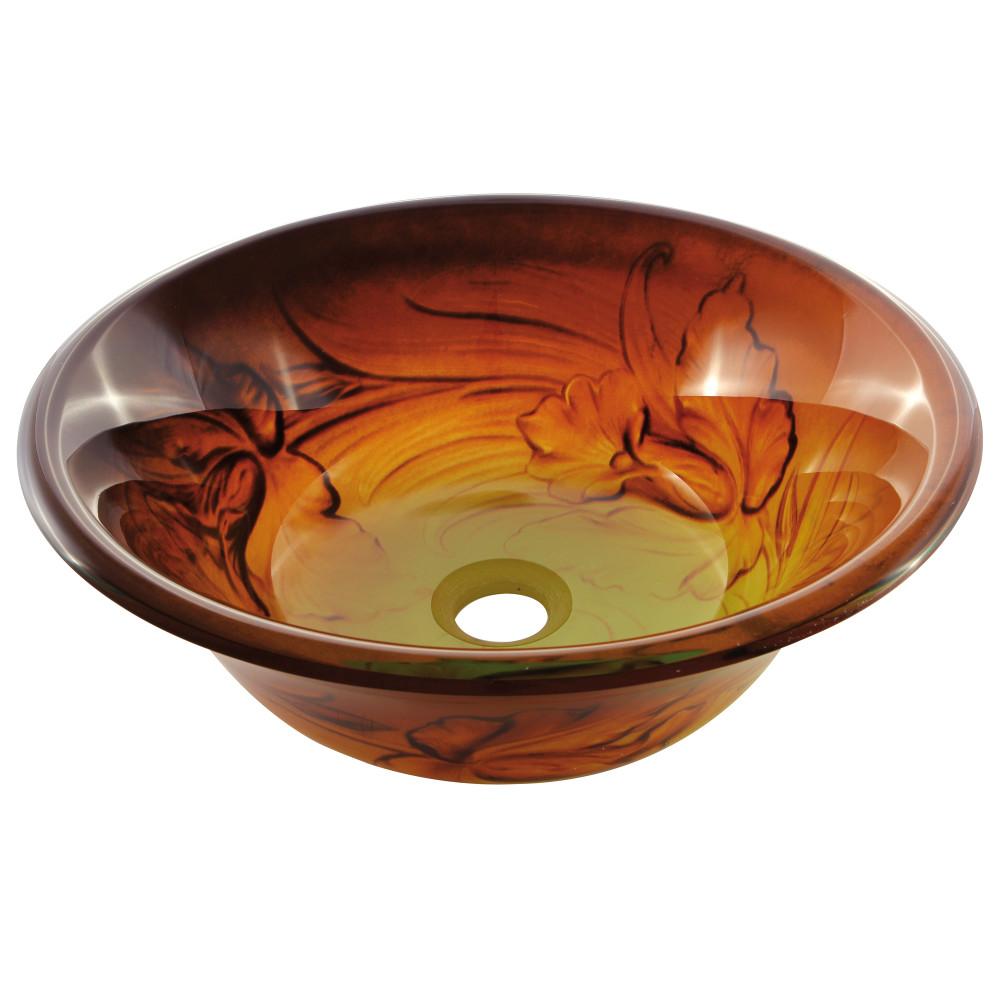 Fauceture EVSDLB1 Arches Double Layer Glass Vessel Bathroom Sink Bathroom Sink Kingston Brass Brown 