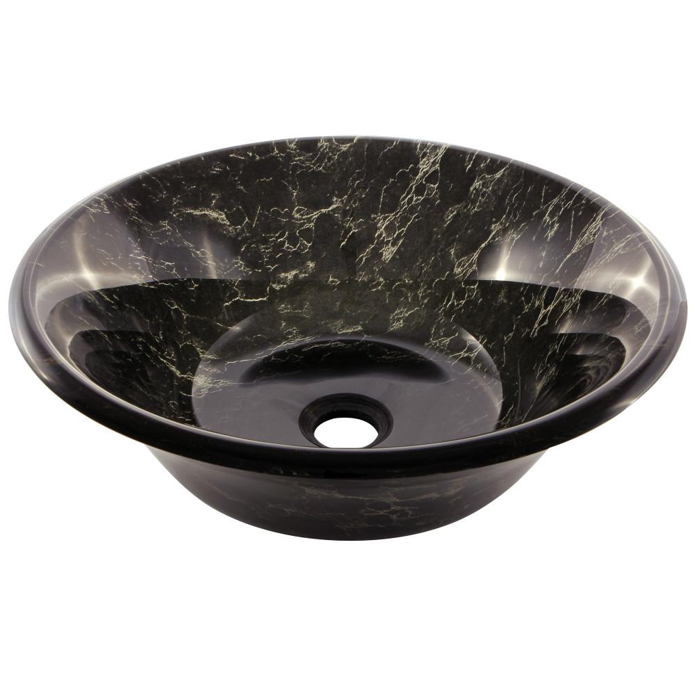 Fauceture EVSDLB1 Arches Double Layer Glass Vessel Bathroom Sink Bathroom Sink Kingston Brass Black Granite 