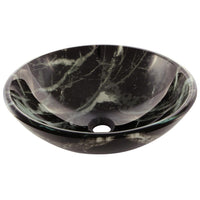 Thumbnail for Fauceture EVSDLR1 Marble Double Layer Glass Vessel Bathroom Sink Bathroom Sink Kingston Brass Black/White 