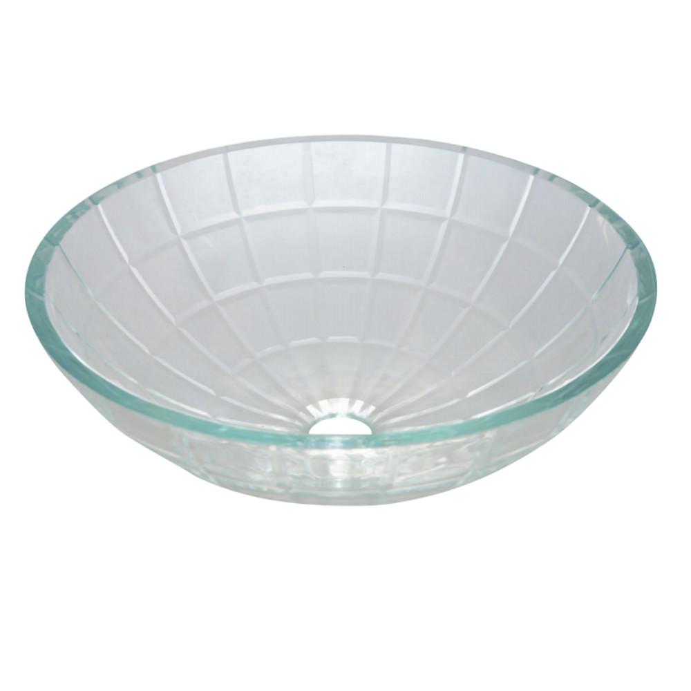 Fauceture EVSMFC1 Meridian 1/2" Crystal Glacier Vessel Sink, Clear Bathroom Sink Kingston Brass Default Title 