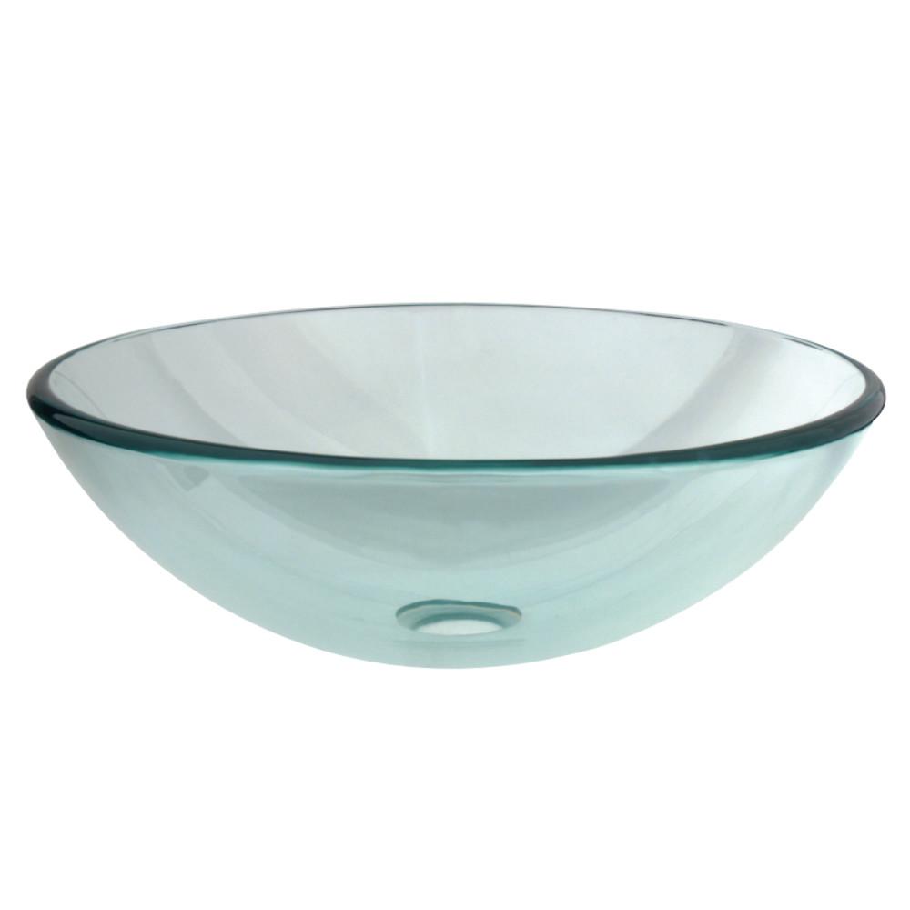 Fauceture EVSPCC1 1/2" Round Tempered Glass Vessel Sink, Clear Bathroom Sink Kingston Brass Default Title 