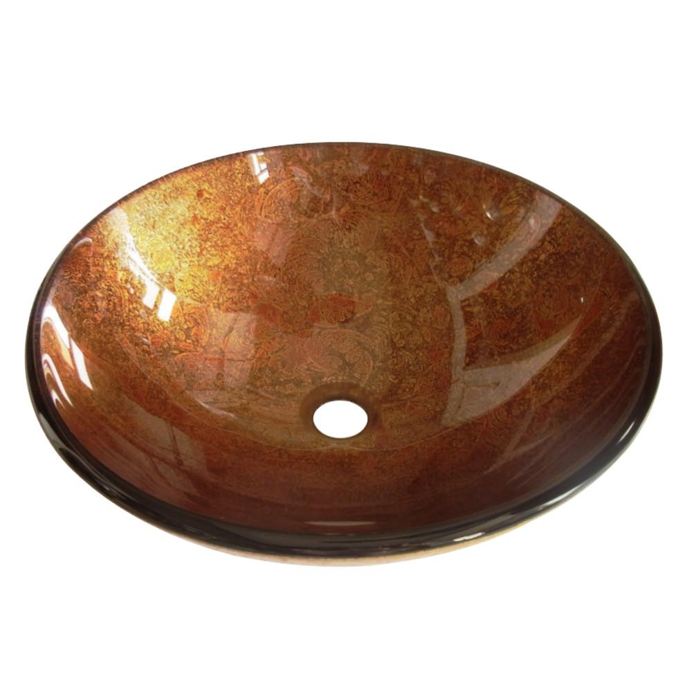 Fauceture EVSPFB2 Milano Round Amber Bronze Glass Vessel Sink Bathroom Sink Kingston Brass Default Title 