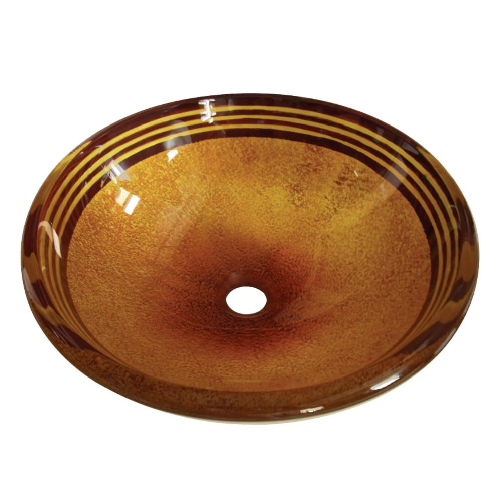 Fauceture EVSPFB4 Napoli Round Amber Bronze Glass Vessel Sink Bathroom Sink Kingston Brass Default Title 