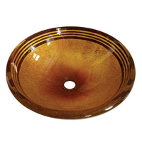 Thumbnail for Fauceture EVSPFB4 Napoli Round Amber Bronze Glass Vessel Sink Bathroom Sink Kingston Brass Default Title 