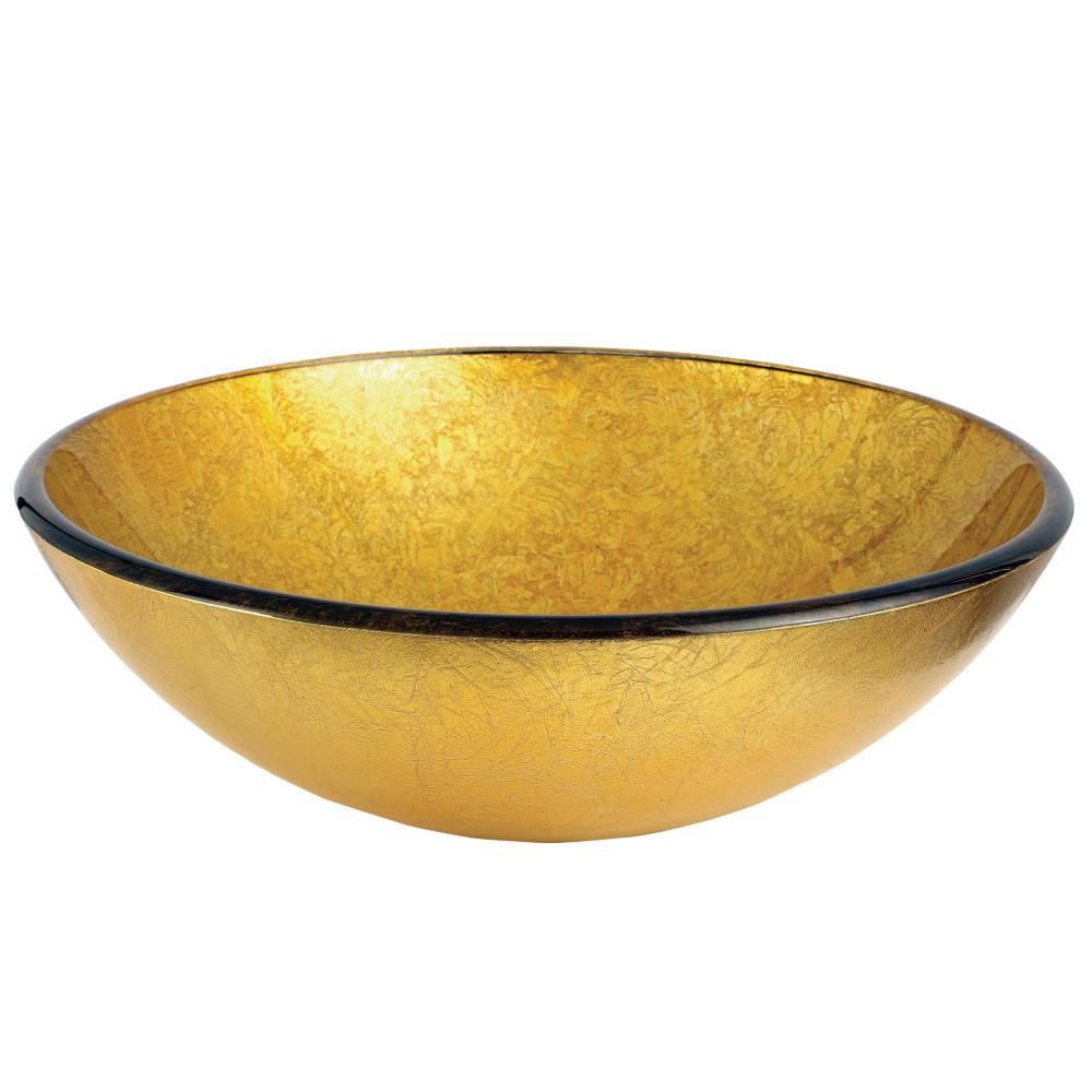 Fauceture EVSPFB6 Catania 16-1/2" Diameter Round Vessel Glass Sink, Gold Bathroom Sink Kingston Brass Default Title 