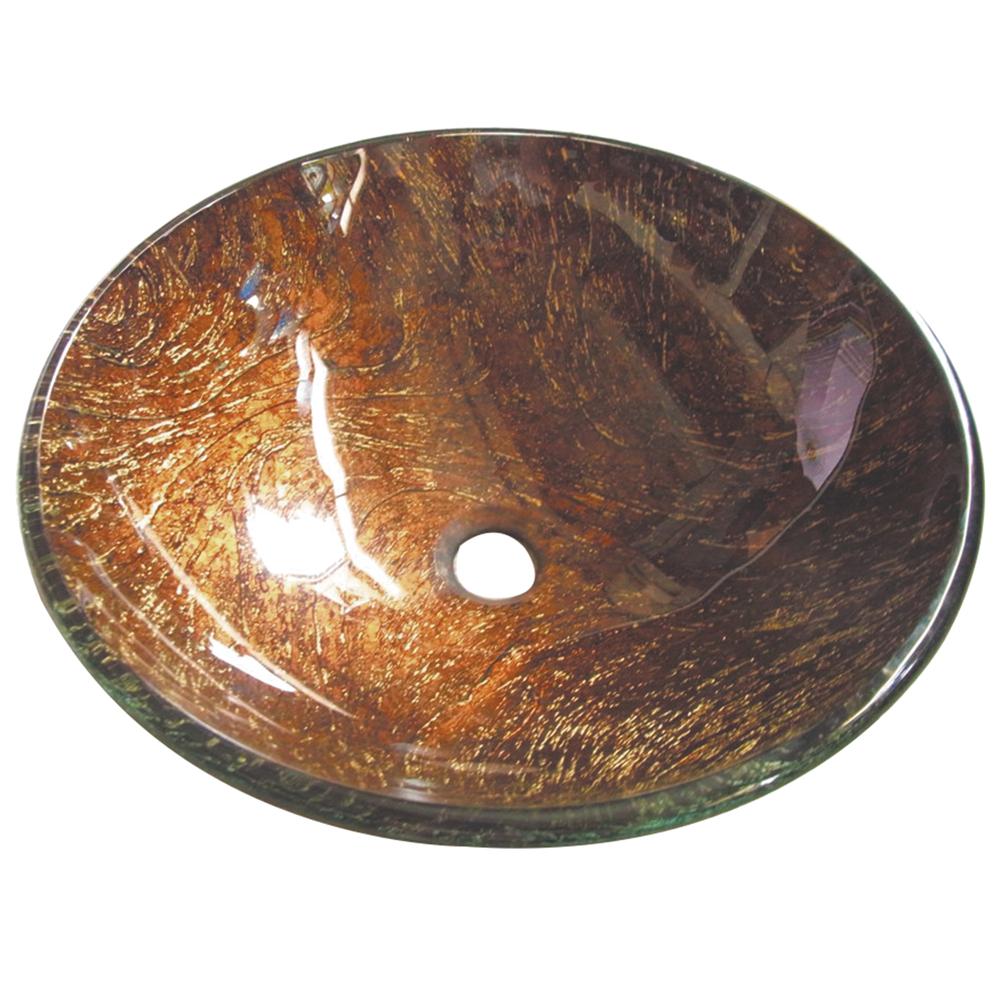 Fauceture EVSPFD1 Trieste 16-1/2" Diameter Round Vessel Glass Sink, Amber Bronze Bathroom Sink Kingston Brass Default Title 