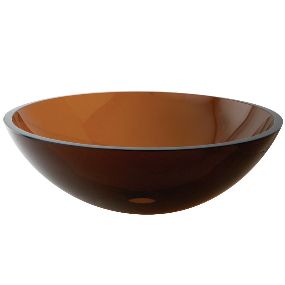 Fauceture EVSPFW1 1/2" Round Tempered Glass Vessel Sink, Amber Bronze Bathroom Sink Kingston Brass Default Title 