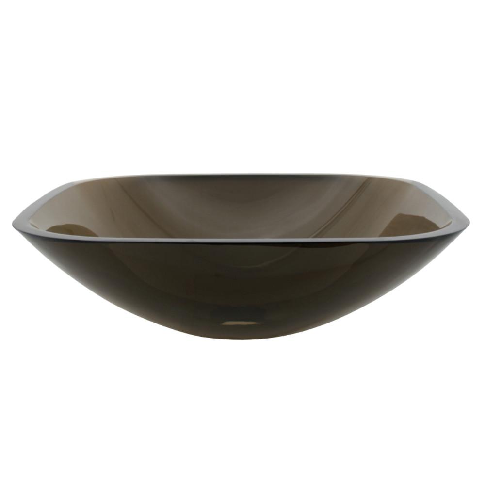 Fauceture EVSQFW4 1/2" Round Tempered Glass Vessel Sink, Amber Bronze Bathroom Sink Kingston Brass Default Title 