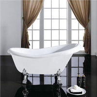 Thumbnail for Eviva Stella 59 in. White Acrylic Clawfoot Bathtub Bathroom Vanity Eviva 