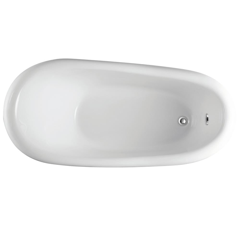 Eviva Stella 59 in. White Acrylic Clawfoot Bathtub Bathroom Vanity Eviva 
