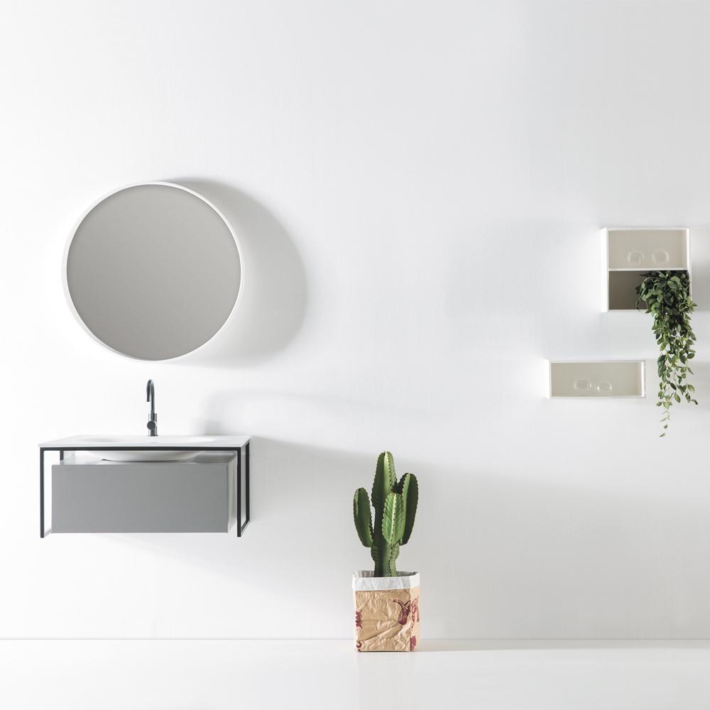 Eviva Modena 32 in. Wall Mounted Gray Bathroom Vanity with White Integrated Solid Surface Countertop Bathroom Vanity Eviva 