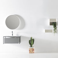 Thumbnail for Eviva Modena 32 in. Wall Mounted Gray Bathroom Vanity with White Integrated Solid Surface Countertop Bathroom Vanity Eviva 