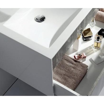 Eviva Ashy 24" Wall Mount Modern Vanity Set High Gloss Ash Gray with White Integrated Sink Vanity Eviva 