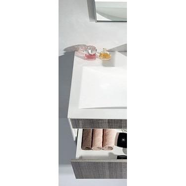 Eviva Ashy 36" Wall Mount Modern Vanity Set High Gloss Ash Gray with White Integrated Sink Vanity Eviva 