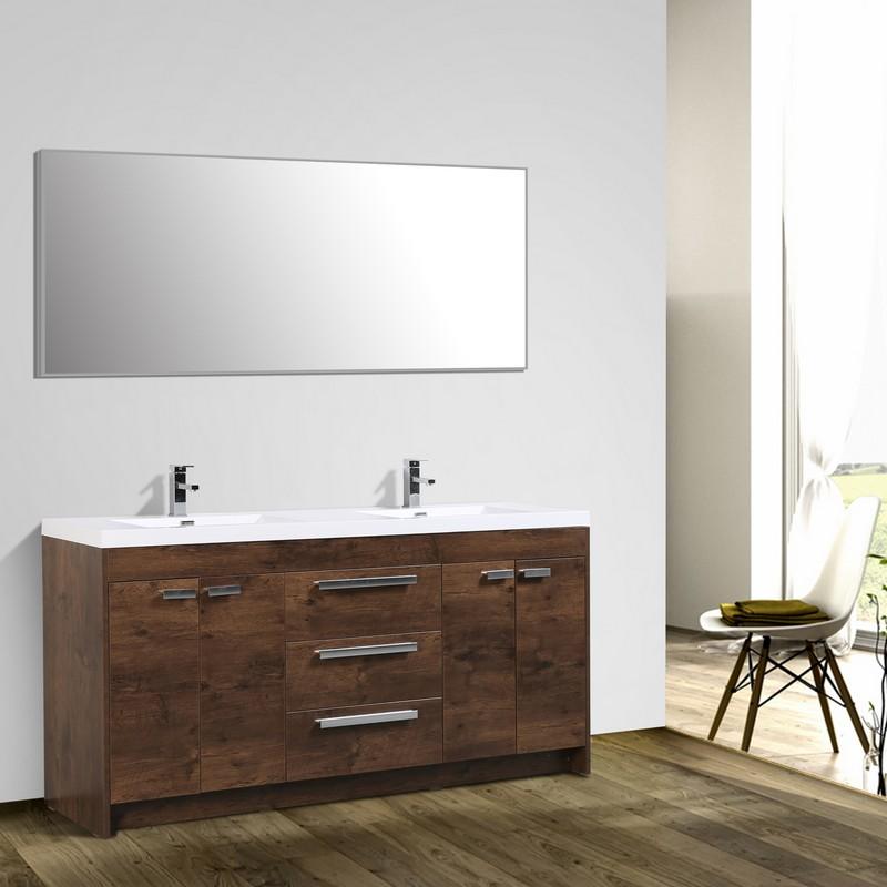 Eviva Lugano 72 Inch Modern Double Sink Bathroom Vanity with White Integrated Acrylic Top Bathroom Vanity Eviva 