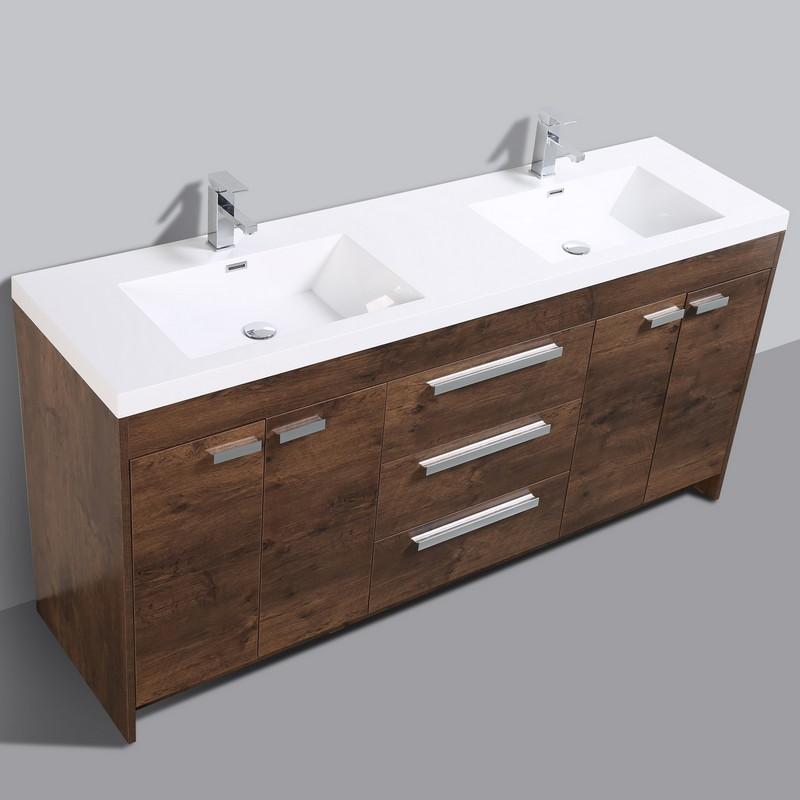 Eviva Lugano 72 Inch Modern Double Sink Bathroom Vanity with White Integrated Acrylic Top Bathroom Vanity Eviva 
