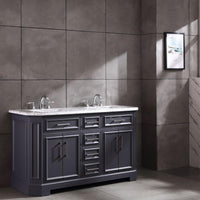 Thumbnail for Eviva Glory 60″ Bathroom Vanity with Carrara Marble Counter-top and Porcelain Sink Vanity Eviva 