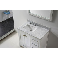 Thumbnail for Eviva Aberdeen 36 Transitional White Vanity with White Carrera Countertop Vanity Eviva 