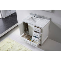 Thumbnail for Eviva Aberdeen 36 Transitional White Vanity with White Carrera Countertop Vanity Eviva 