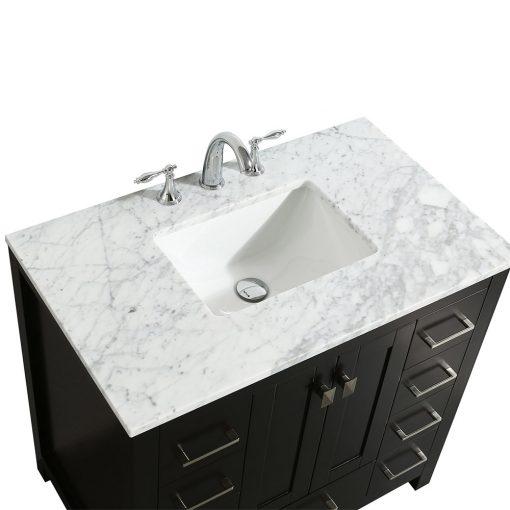 Eviva Hampton 36″ Transitional Bathroom Vanity w/ White Carrara Top Vanity Eviva 