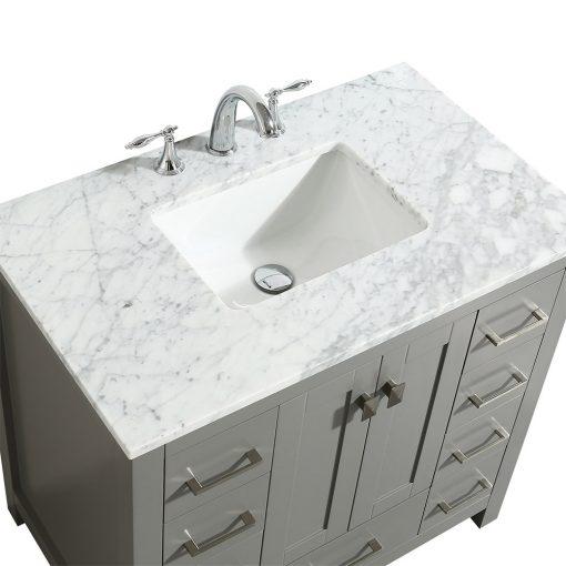 Eviva Hampton 36″ Transitional Bathroom Vanity w/ White Carrara Top Vanity Eviva 