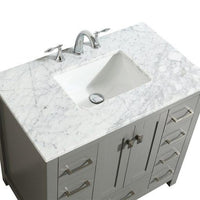 Thumbnail for Eviva Hampton 36″ Transitional Bathroom Vanity w/ White Carrara Top Vanity Eviva 