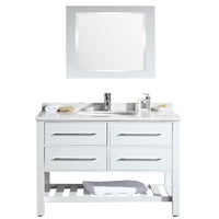 Thumbnail for Eviva EVVN503-42WH Natalie F. 42 in. White Bathroom Vanity Bathroom Vanity Eviva 