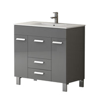 Thumbnail for Eviva Venus® 36″ Grey Modern Bathroom Vanity with White Integrated Porcelain Sink Vanity Eviva 
