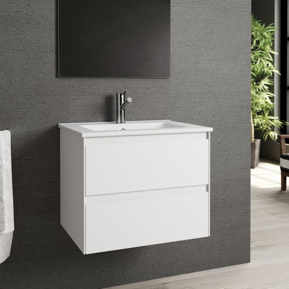 Eviva Bloom 24″ Matt White Bathroom Vanity with White Integrated Porcelain Sink Vanity Eviva 