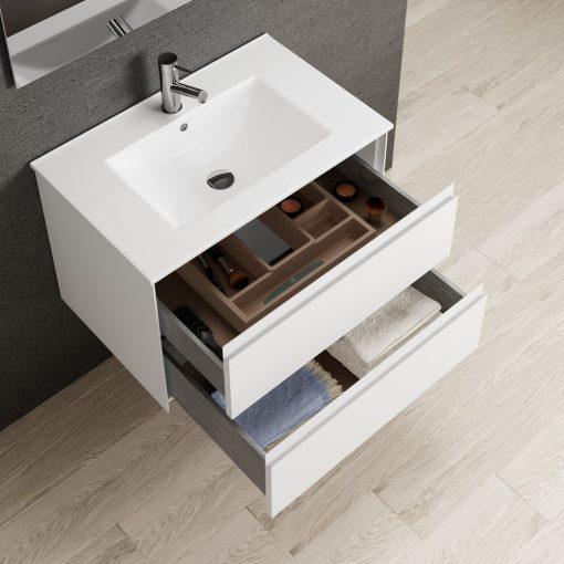 Eviva Bloom 28″ Matt White Bathroom Vanity with White Integrated Porcelain Sink Vanity Eviva 