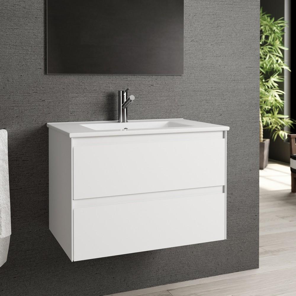 Eviva Bloom 28″ Matt White Bathroom Vanity with White Integrated Porcelain Sink Vanity Eviva 