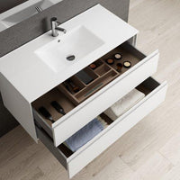 Thumbnail for Eviva Bloom 39″ Matt White Bathroom Vanity with White Integrated Porcelain Sink Vanity Eviva 