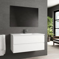 Thumbnail for Eviva Bloom 39″ Matt White Bathroom Vanity with White Integrated Porcelain Sink Vanity Eviva 