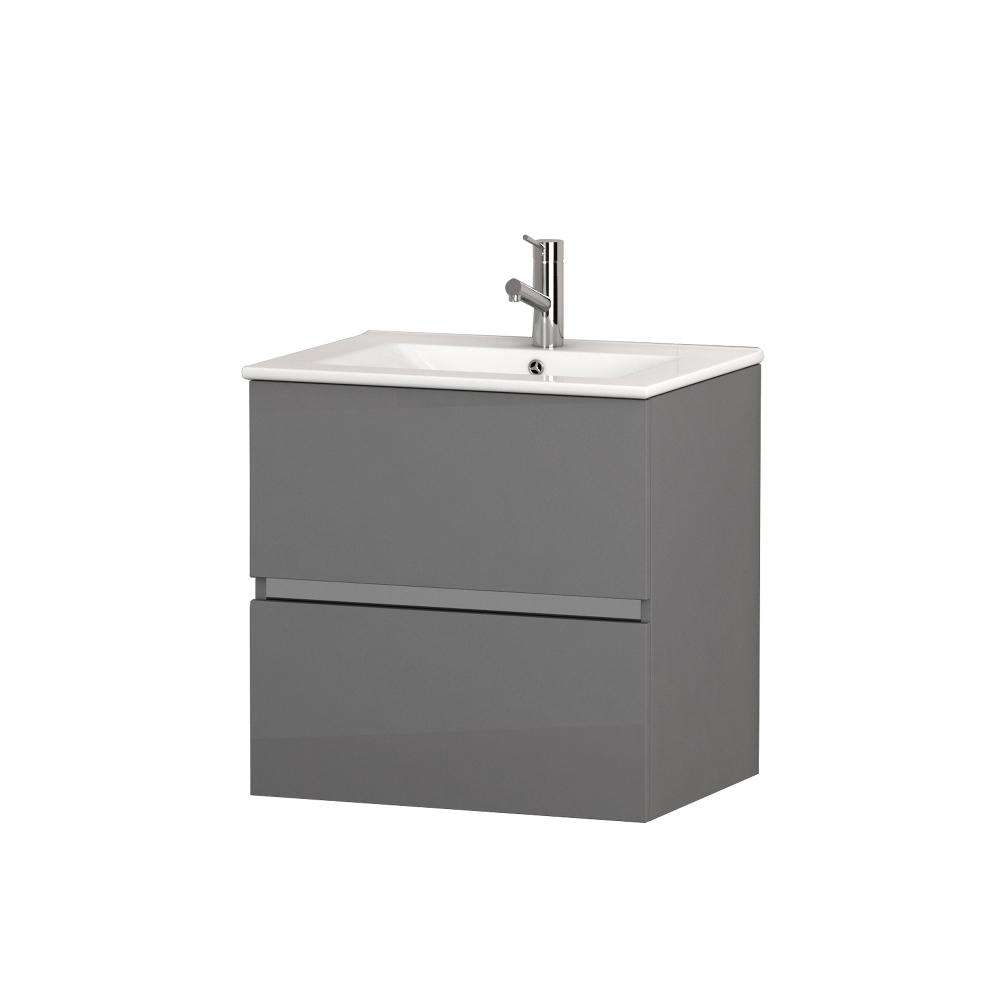 Eviva Ikaro® 24" Inch Gray Modern Vanity Wall Mount with White Integrated Porcelain Sink Vanity Eviva 