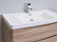 Thumbnail for Eviva Smile 24″ White Oak Wall Mount Modern Bathroom Vanity w/ White Integrated Top Vanity Eviva 