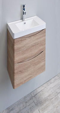 Thumbnail for Eviva Smile 24″ White Oak Wall Mount Modern Bathroom Vanity w/ White Integrated Top Vanity Eviva 