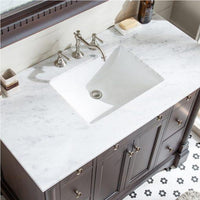 Thumbnail for Eviva Preston 43 in. Aged Chocolate Bathroom Vanity with White Carrara Marble Countertop and Undermount Sink Vanity Eviva 