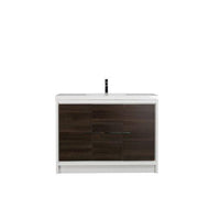 Thumbnail for Eviva Grace 60 in. Gray Oak and White Bathroom Vanity with Single White Integrated Acrylic Countertop Vanity Eviva 