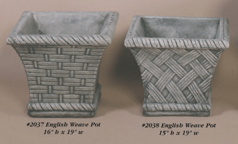 English Weave Pot Cast Stone Outdoor Garden Planter Planter Tuscan 