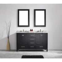 Thumbnail for Eviva Aberdeen 60 Transitional Espresso Vanity with White Carrera Countertop Vanity Eviva 