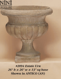 Thumbnail for Estate Urn Cast Stone Outdoor Garden Planter Planter Tuscan 