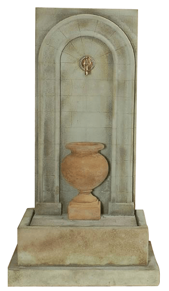 Etruria Urn Wall Outdoor Cast Stone Garden Fountain Short Urn Fountain Tuscan 