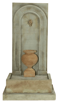 Thumbnail for Etruria Urn Wall Outdoor Cast Stone Garden Fountain Short Urn Fountain Tuscan 