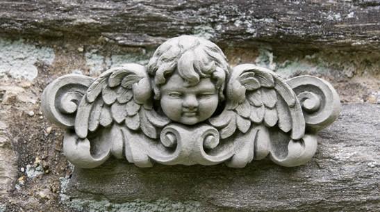 Campania International Cast Stone Williamsburg Cherub Plaque Statuary Campania International 