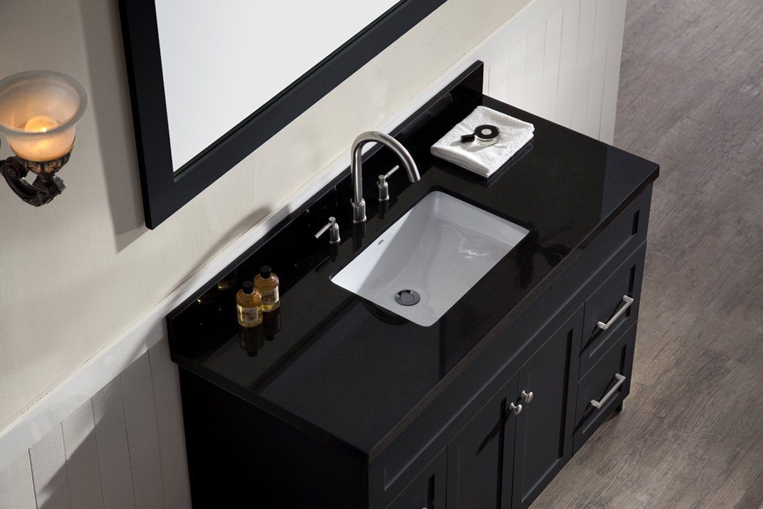 ARIEL Hamlet 49" Single Sink Vanity Set with Absolute Black Granite Countertop in Black Vanity ARIEL 