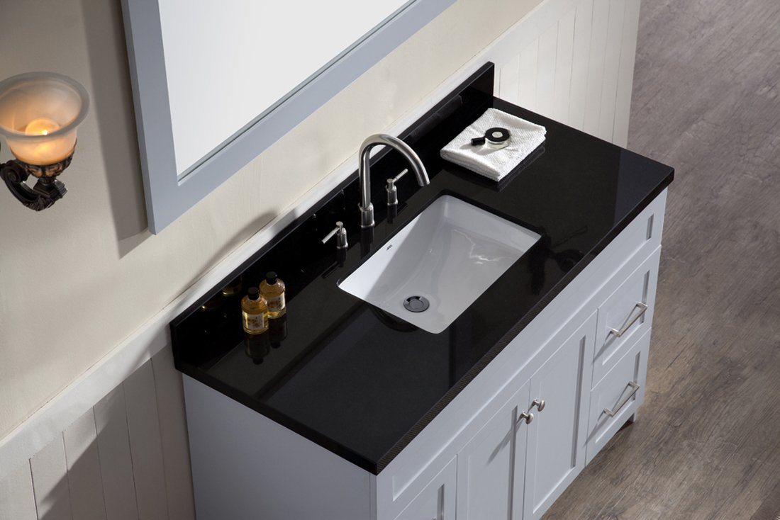 Ariel Hamlet 49" Single Sink Bathroom Vanity Set w/ Black Granite Grey Cabinet Vanity ARIEL 