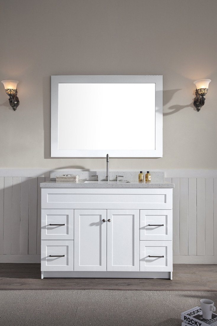 Ariel Hamlet 49" Single Sink Bathroom Decor Vanity Set with Quartz Countertop Vanity ARIEL 