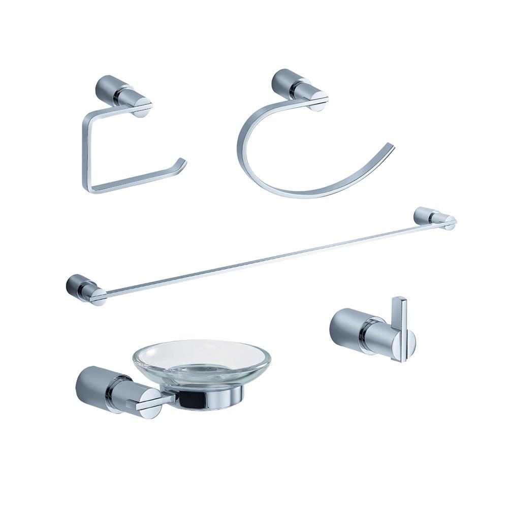 Fresca Magnifico 5-Piece Bathroom Accessory Set - Chrome Bathroom Accessory Set Fresca 